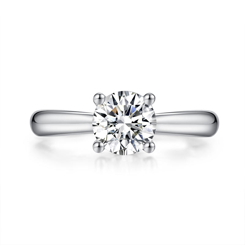 1 CT. Round Moissanite Diamond Solitaire Engagement Ring in Sterling Silver