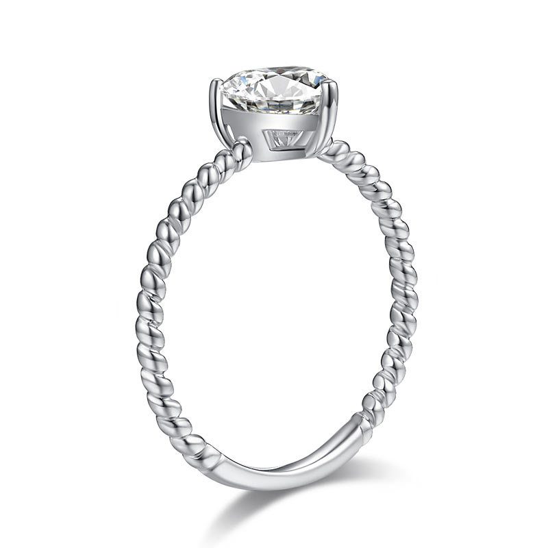 1 CT. Heart Cut Moissanite Diamond Solitaire Engagement Ring in Sterling Silver