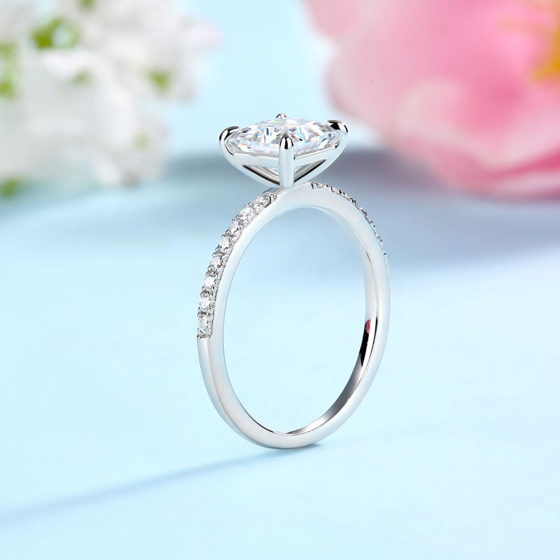 1 CT. Princess Cut Moissanite Diamond Bridal Set in Sterling Silver