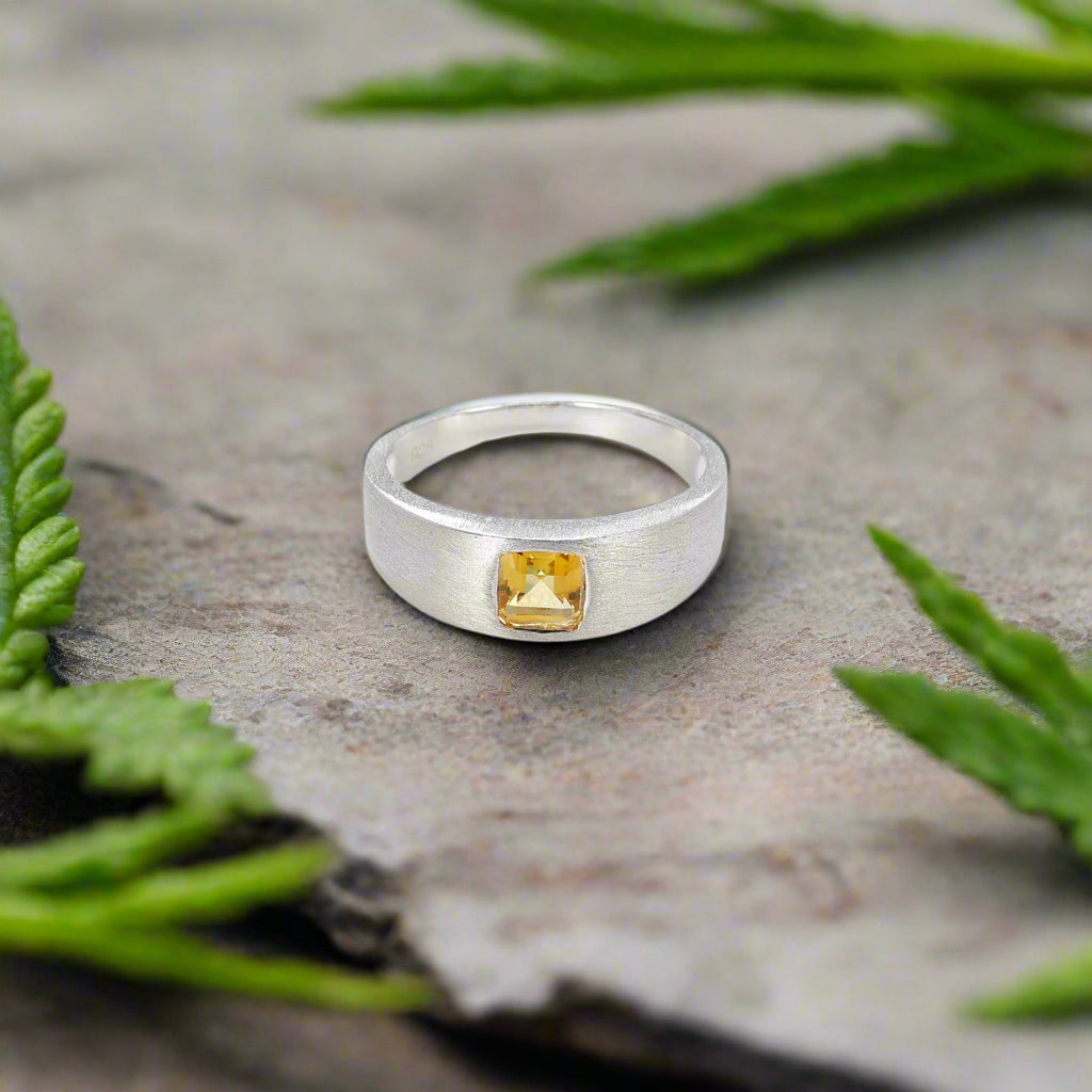 Anillo de plata de ley con piedras preciosas