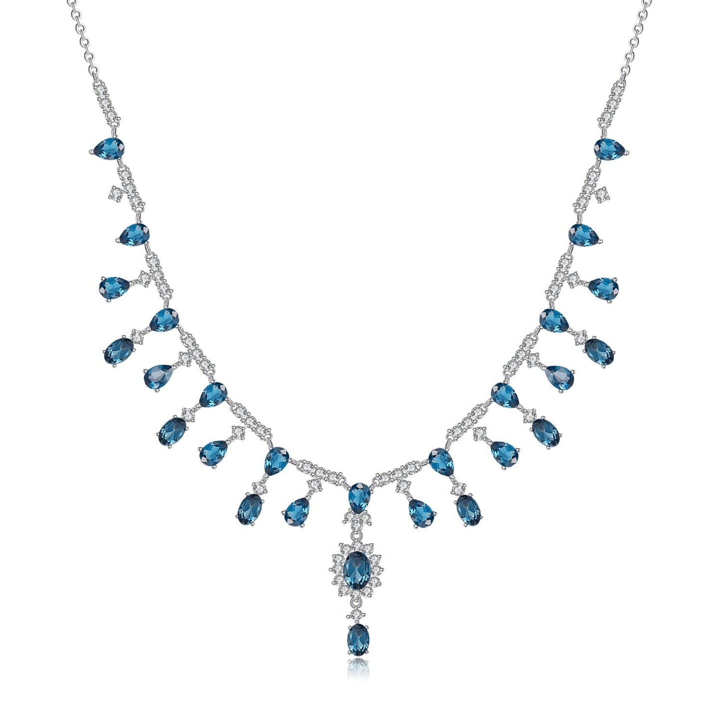 GRACE Bridal Gemstone Necklace in Sterling Silver