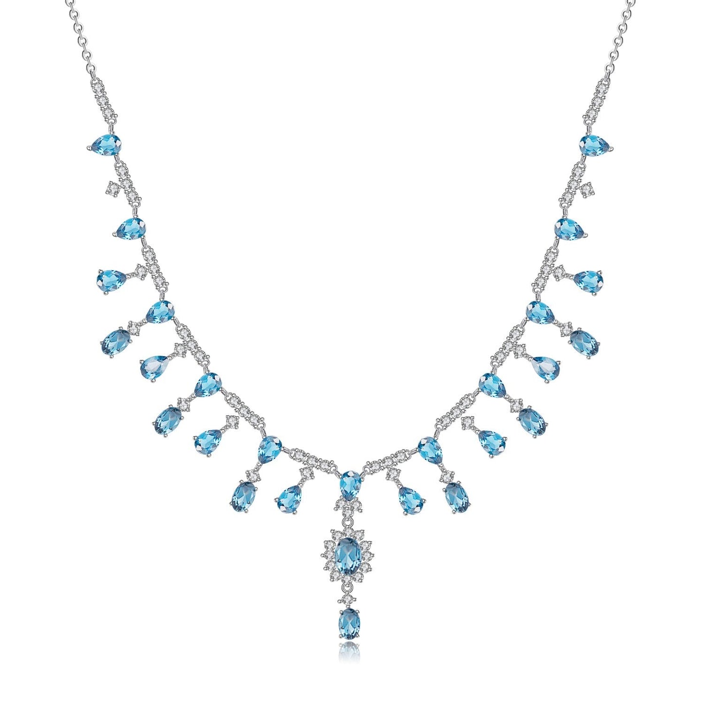 GRACE Bridal Gemstone Necklace in Sterling Silver