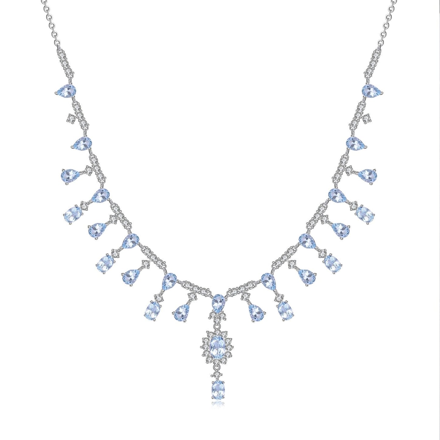 GRACE Bridal Gemstone Necklace in Sterling Silver