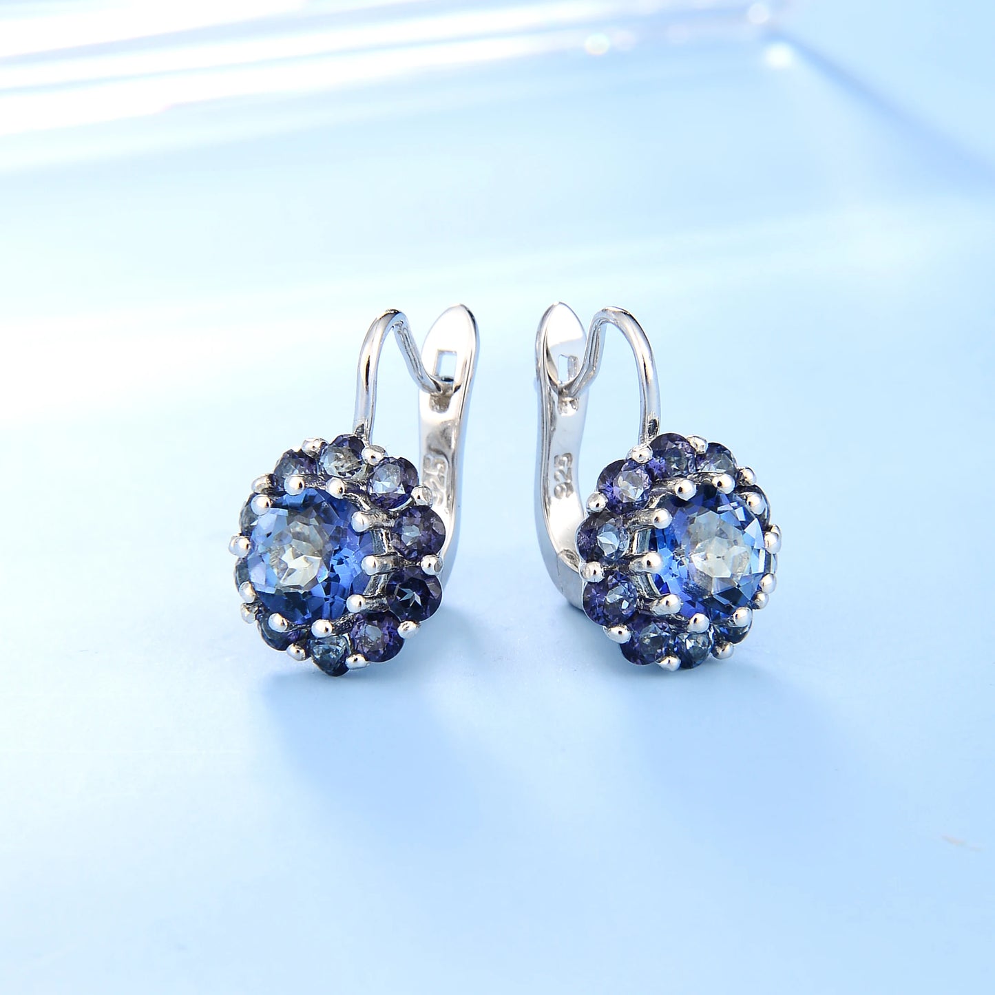 GRACE Gemstone Cluster Earrings Ring Set in Sterling Silver