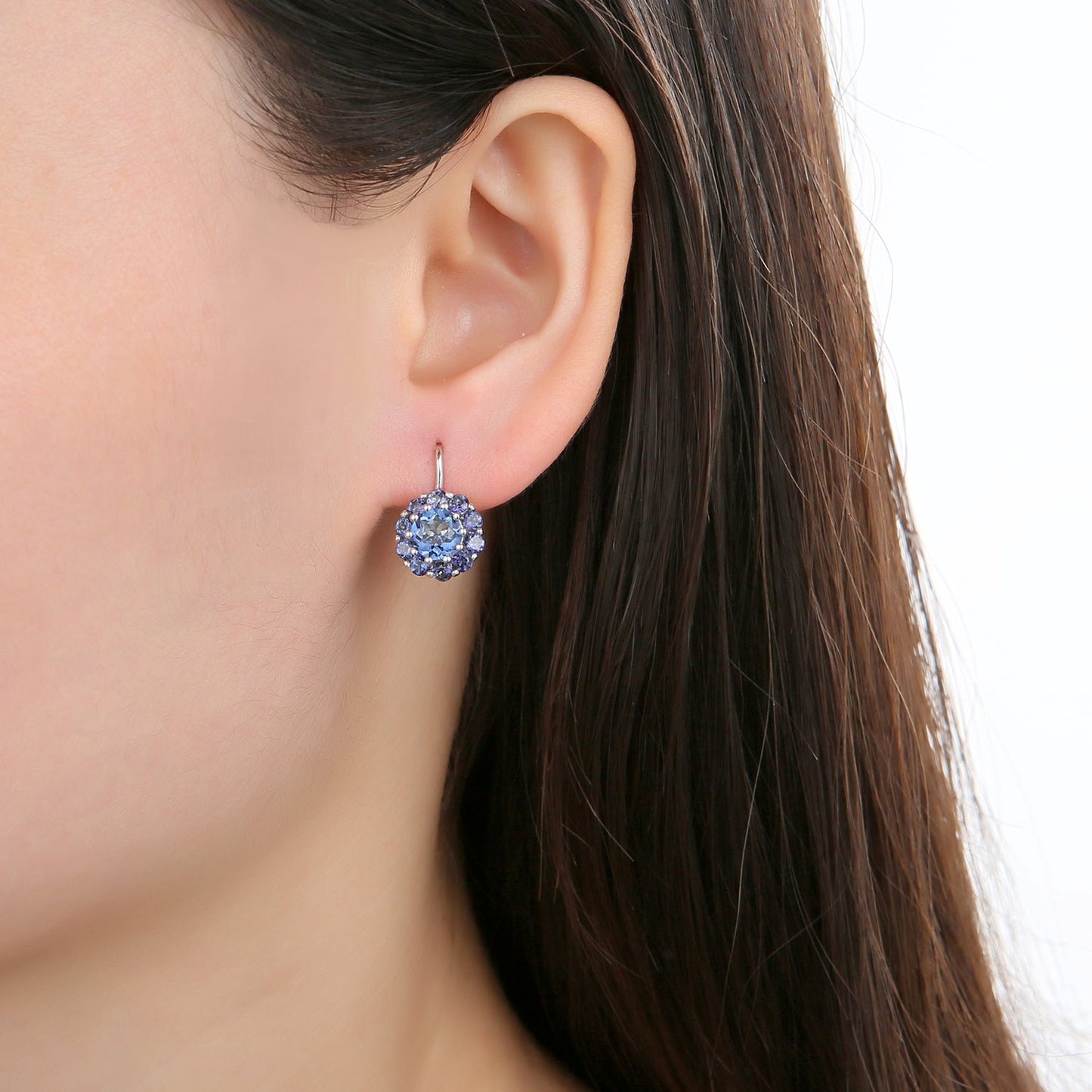 GRACE Gemstone Cluster Earrings Ring Set in Sterling Silver