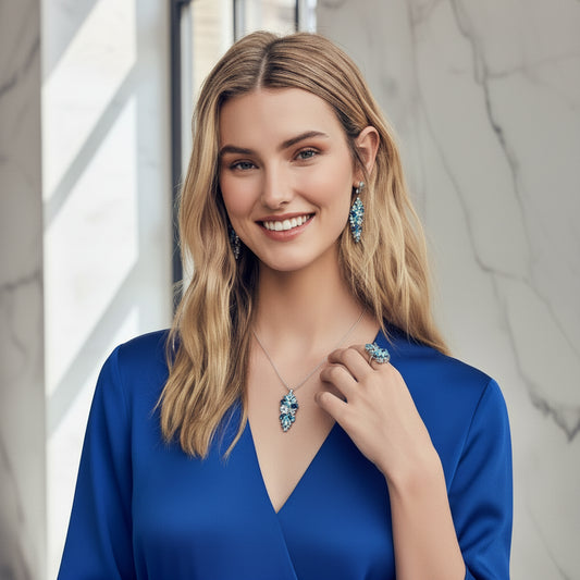 GRACE Gemstone Cluster Pendant Necklace in Sterling Silver