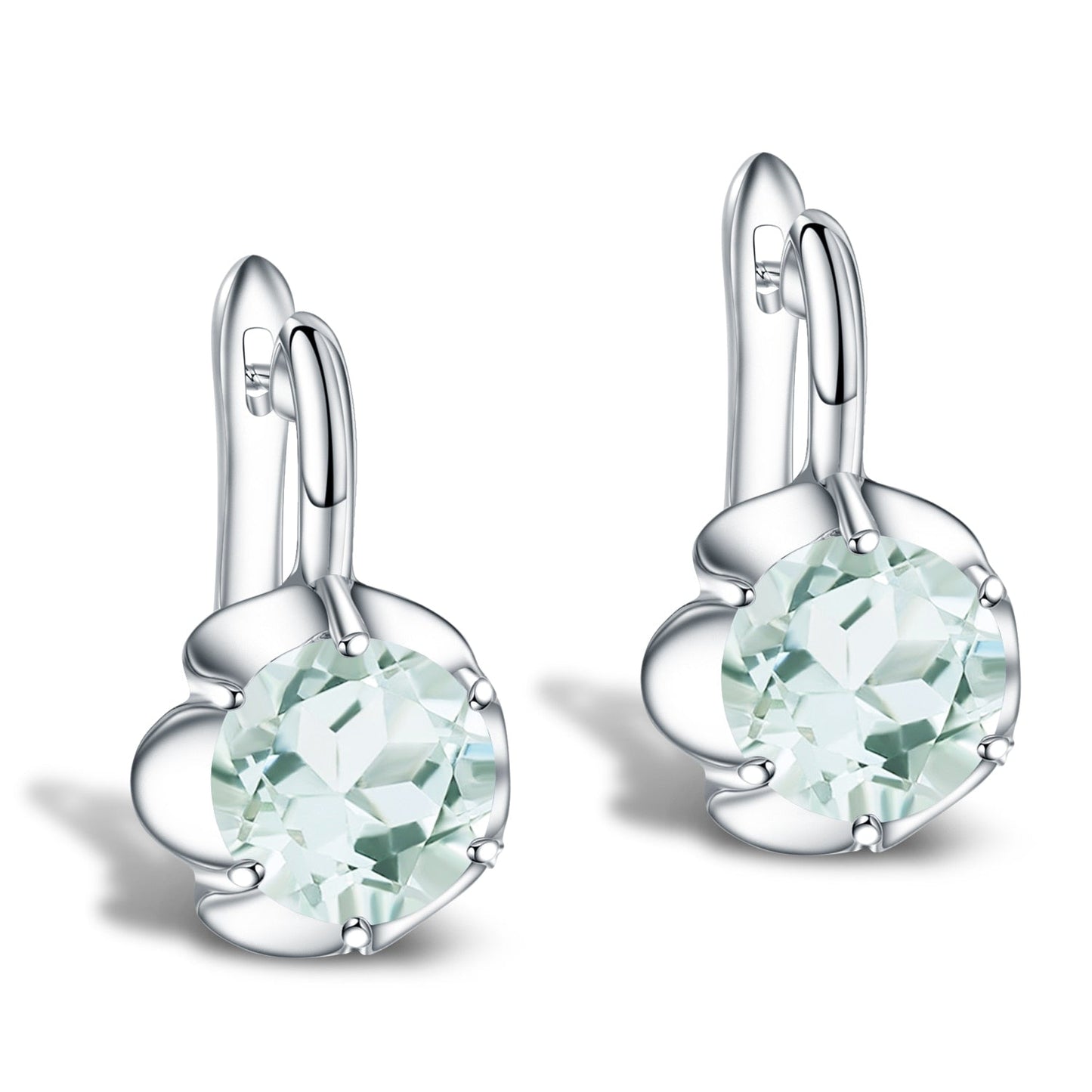 Boucles d'oreilles pendantes GRACE en argent sterling avec pierres précieuses et fleurs
