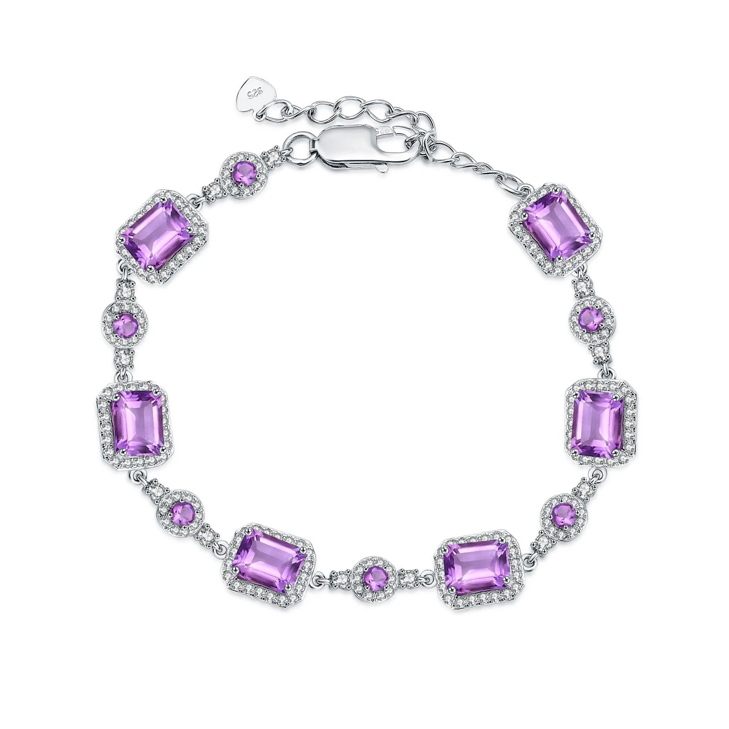 GRACE Gemstone Halo Bracelet in Sterling Silver