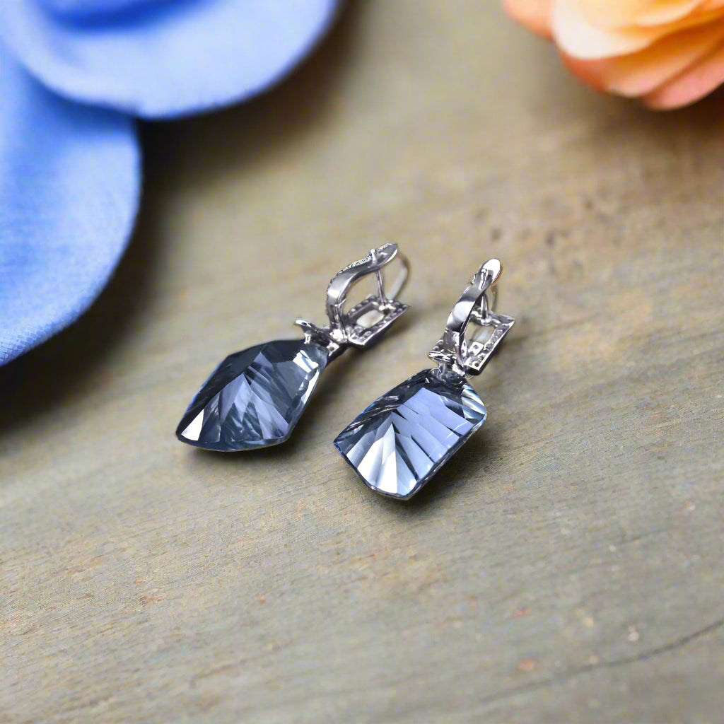 GRACE Irregular Mystic Quartz Drop Earrings in Sterling Silver