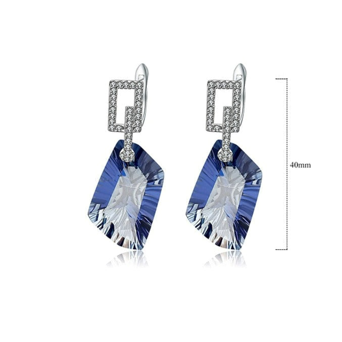 GRACE Irregular Mystic Quartz Drop Earrings in Sterling Silver