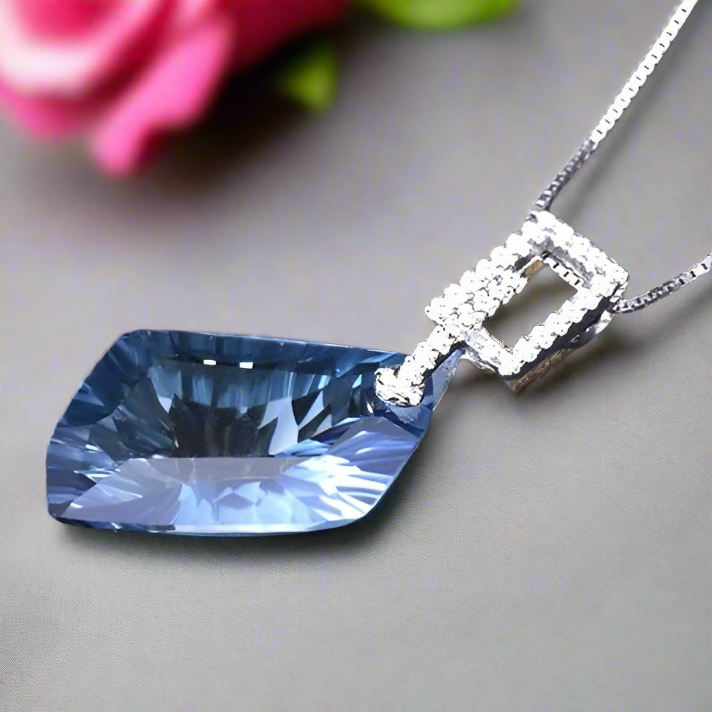 GRACE Irregular Mystic Quartz Pendant Necklace in Sterling Silver