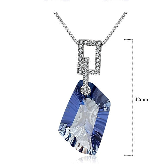 GRACE Irregular Mystic Quartz Pendant Necklace in Sterling Silver