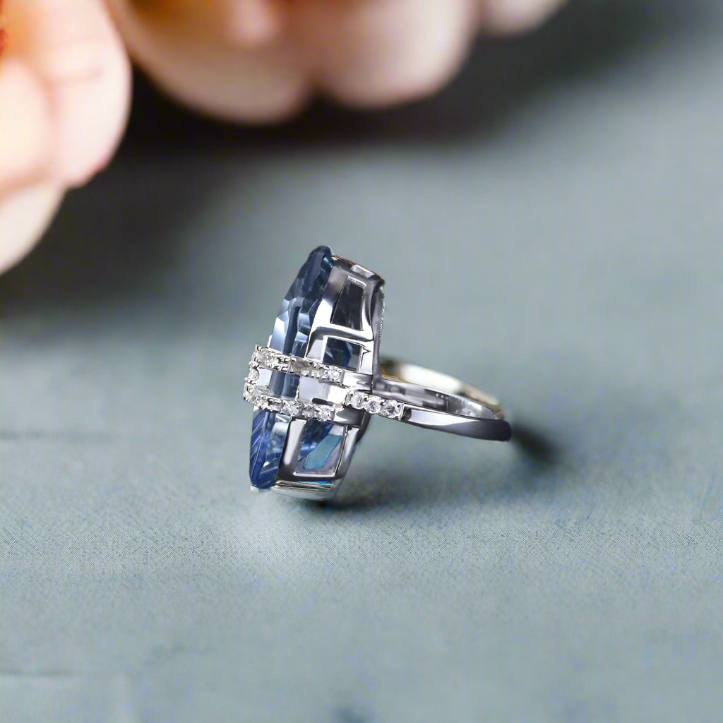 GRACE Irregular Mystic Quartz Ring in Sterling Silver