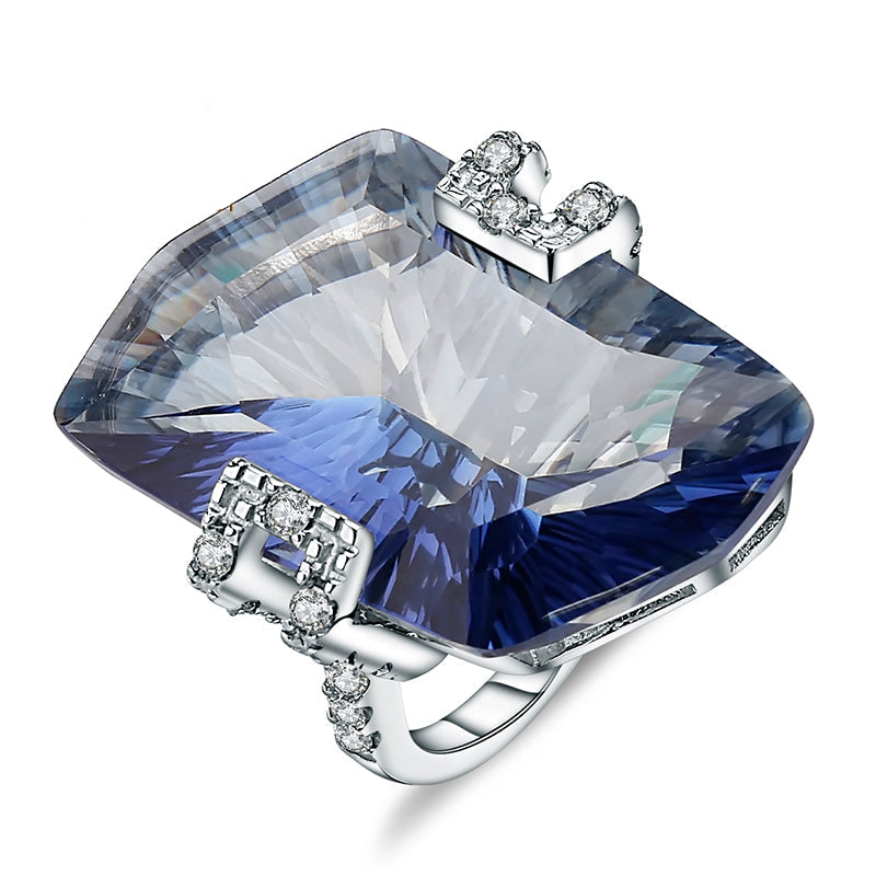 GRACE Irregular Mystic Quartz Ring in Sterling Silver