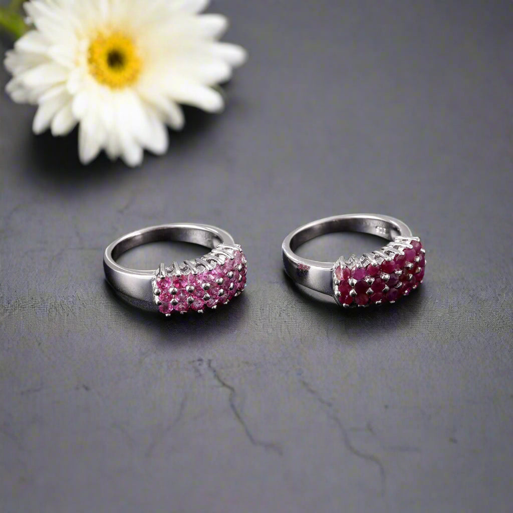 GRACE Multi-Stone Band Ring in Sterling Silver
