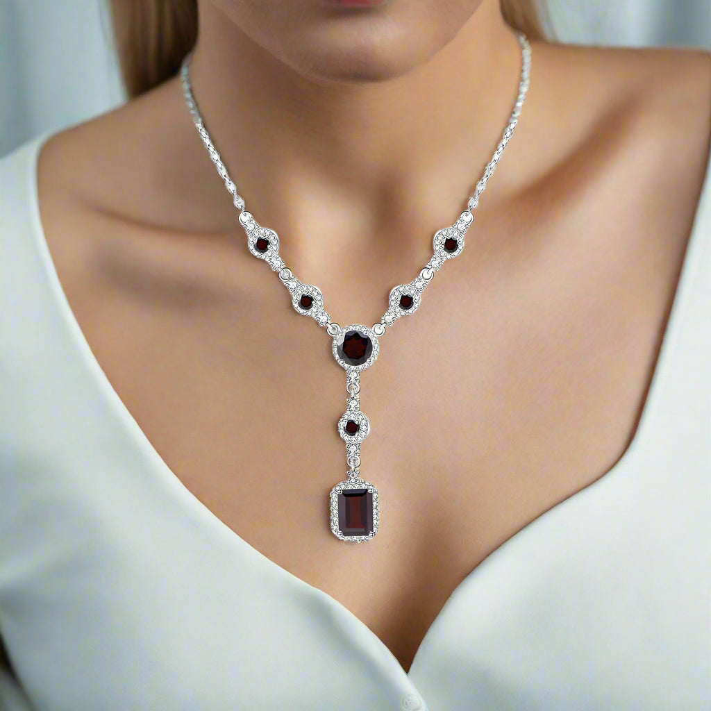 Collier pendentif multi-pierres GRACE en argent sterling
