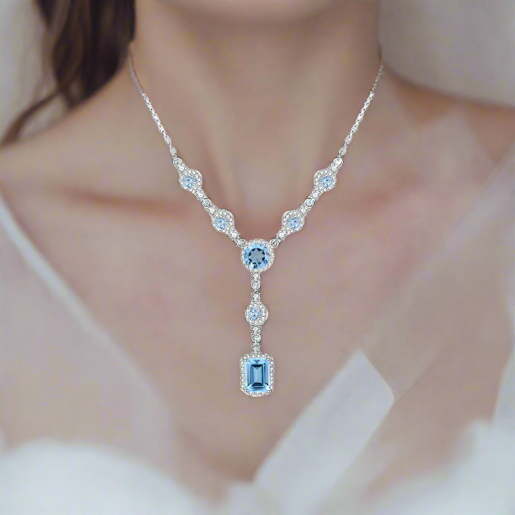 Collier pendentif multi-pierres GRACE en argent sterling
