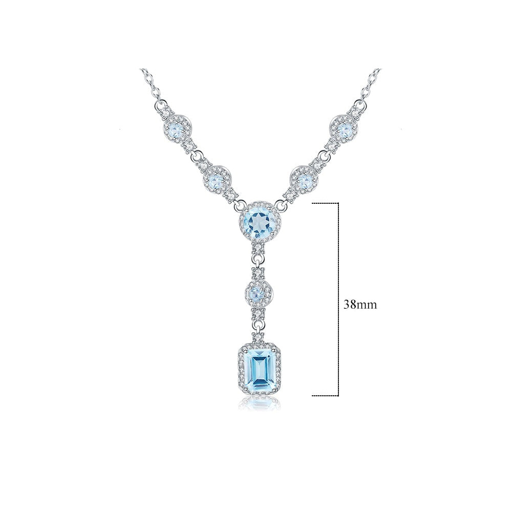 Collier pendentif multi-pierres GRACE en argent sterling