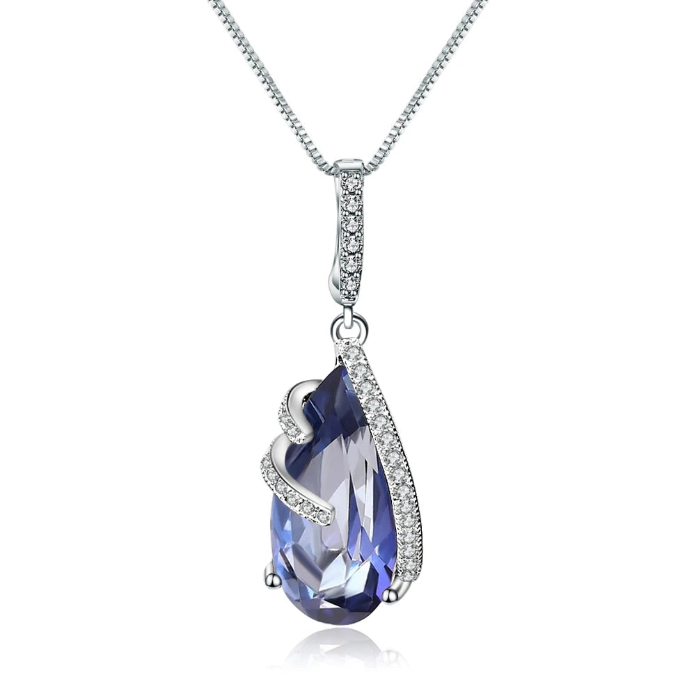 GRACE Pear Cut Mystic Quartz Jewelry Set in Sterling Silver