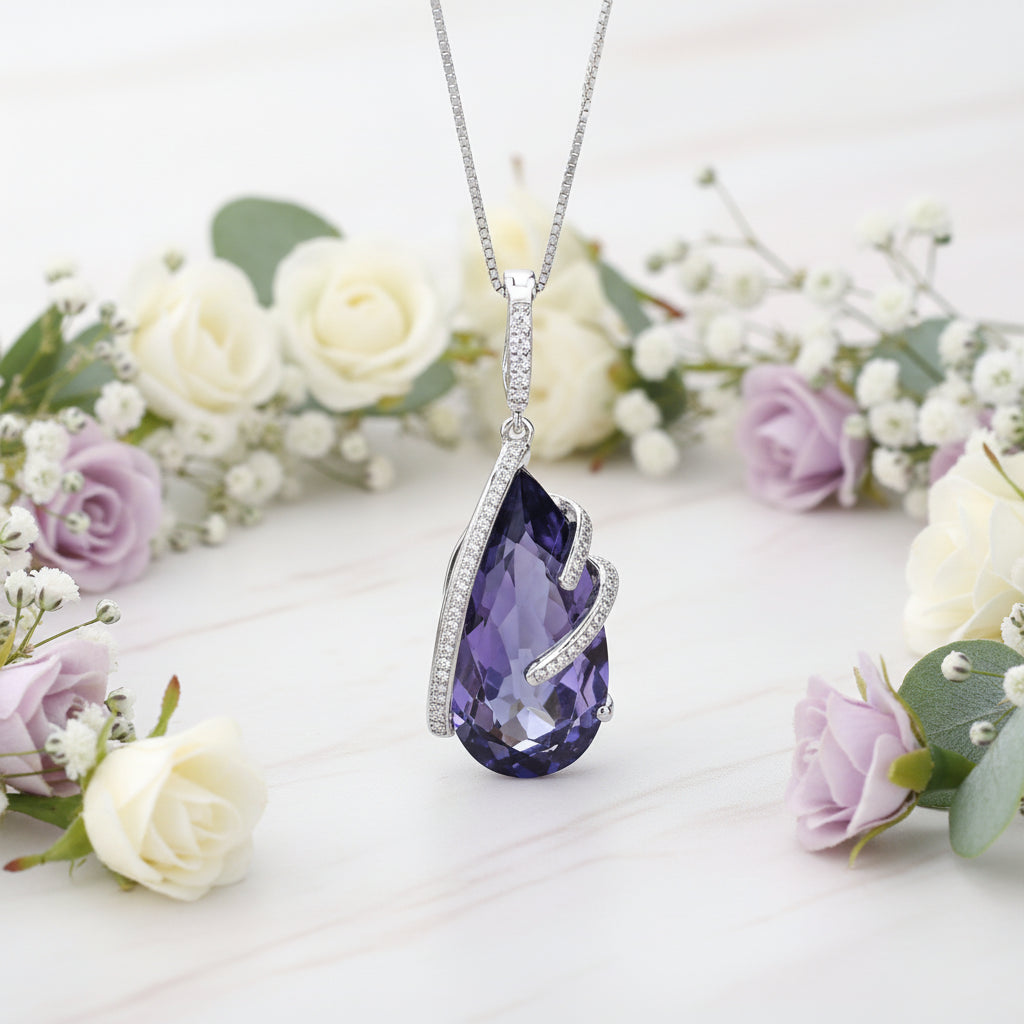 GRACE Pear Cut Mystic Quartz Jewelry Set in Sterling Silver