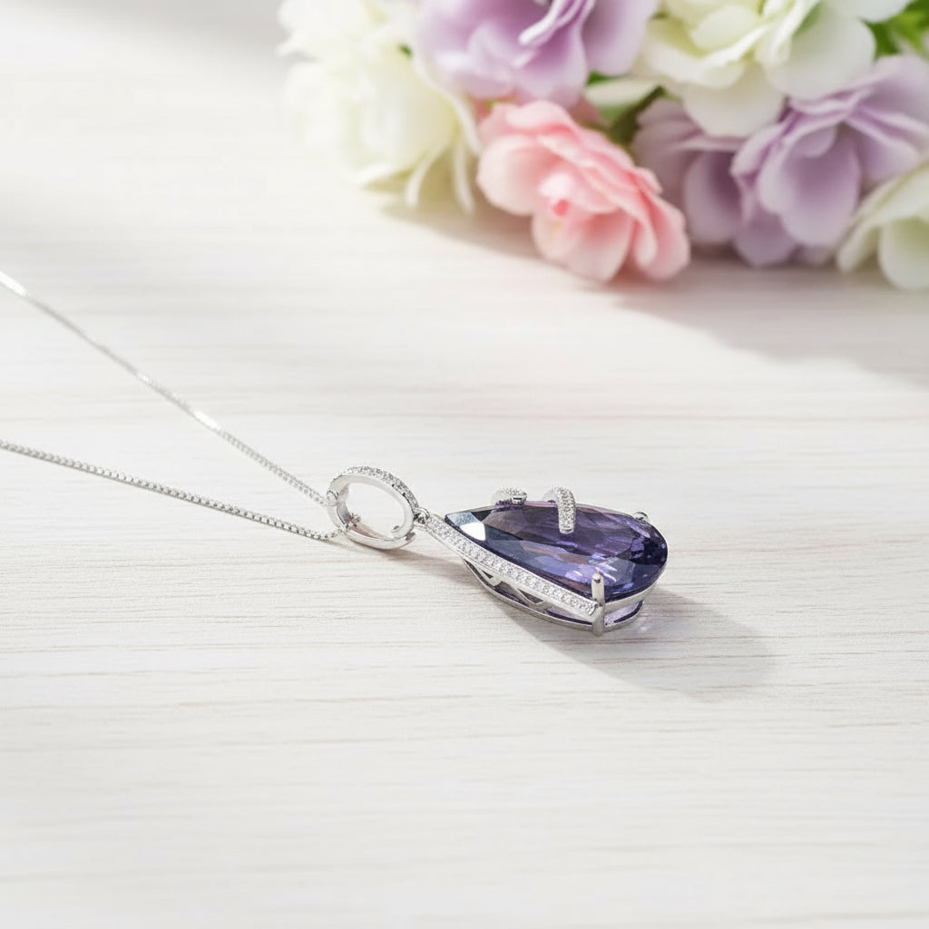GRACE Pear Cut Mystic Quartz Jewelry Set in Sterling Silver
