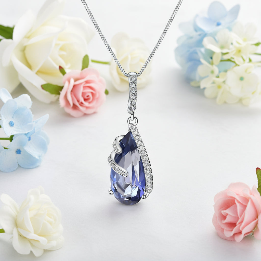 GRACE Pear Cut Mystic Quartz Jewelry Set in Sterling Silver