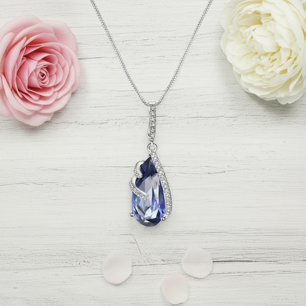 GRACE Pear Cut Mystic Quartz Jewelry Set in Sterling Silver