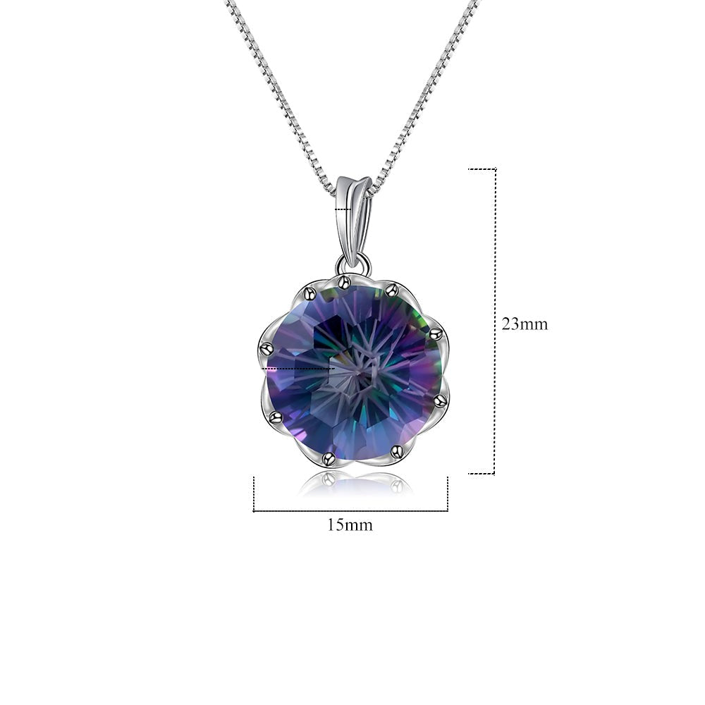 GRACE Rainbow Mystic Quartz Pendant Necklace in Sterling Silver