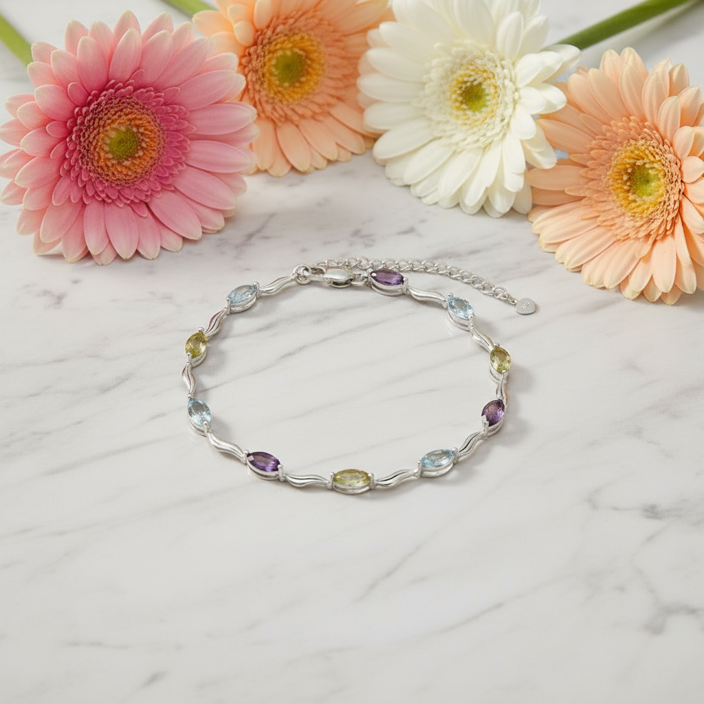 GRACE Gemstone Bracelet in Sterling Silver