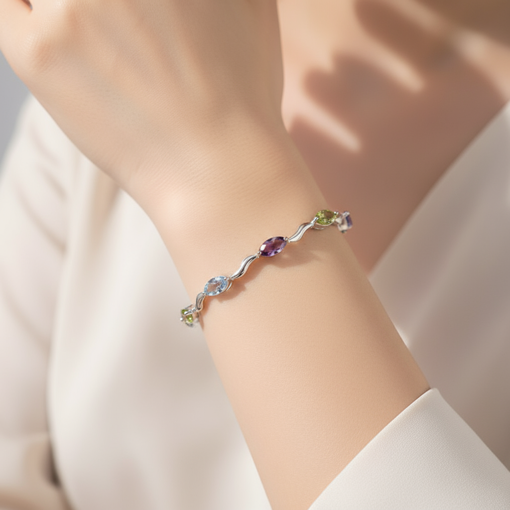 GRACE Gemstone Bracelet in Sterling Silver