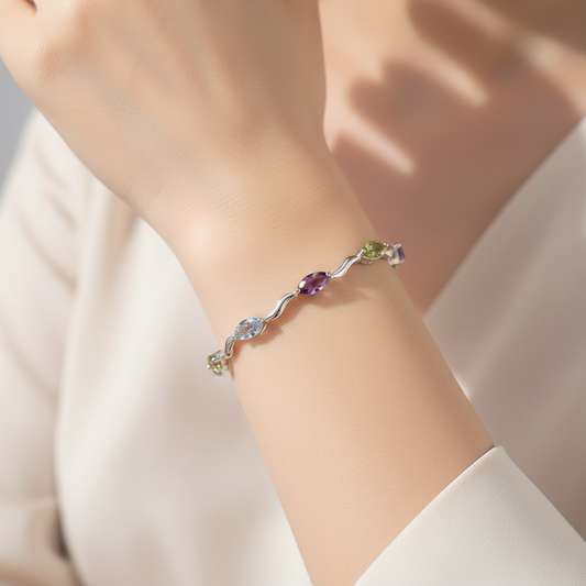 GRACE Gemstone Bracelet in Sterling Silver