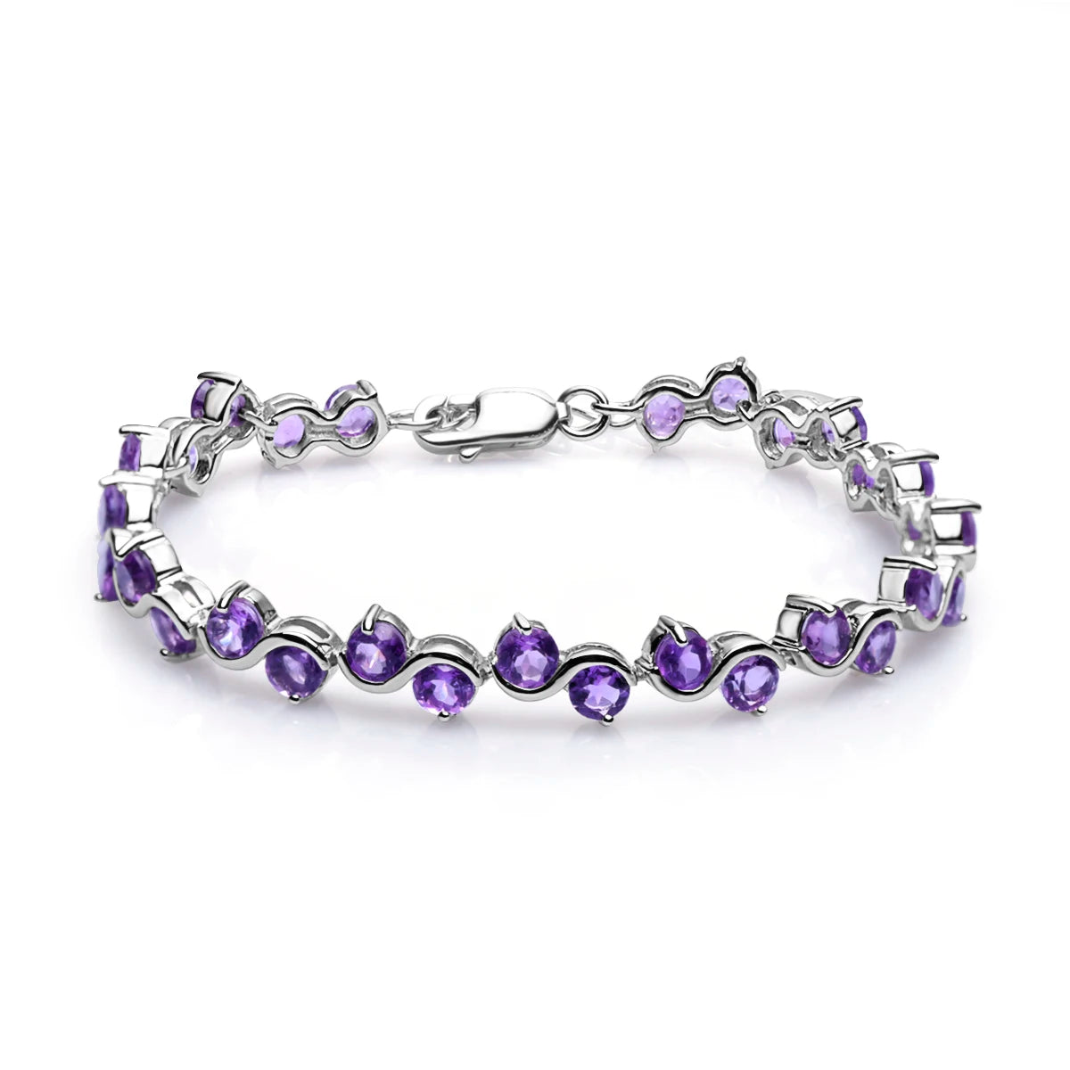 Pulsera de tenis con piedras preciosas estilo torcido GRACE en plata de ley