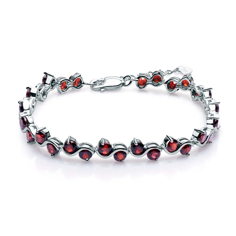 Pulsera de tenis con piedras preciosas estilo torcido GRACE en plata de ley