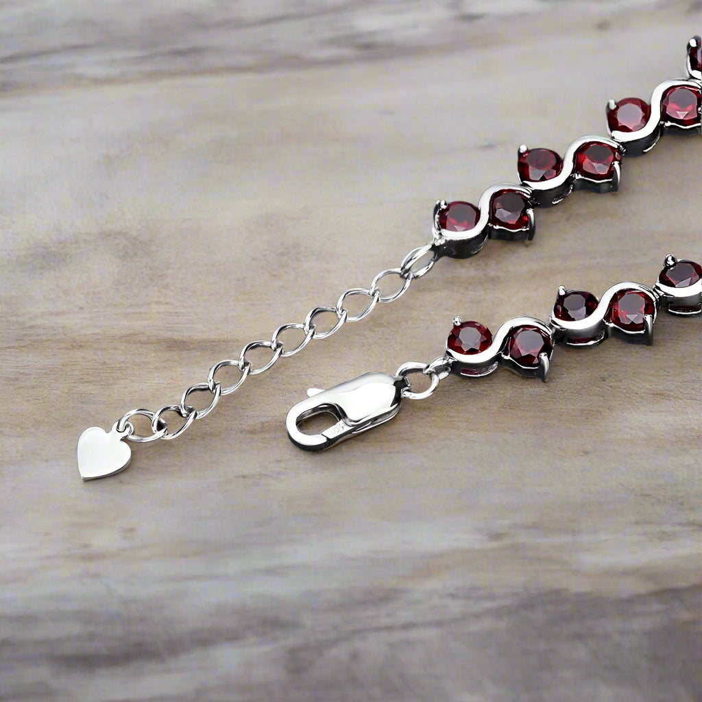 Pulsera de tenis con piedras preciosas estilo torcido GRACE en plata de ley