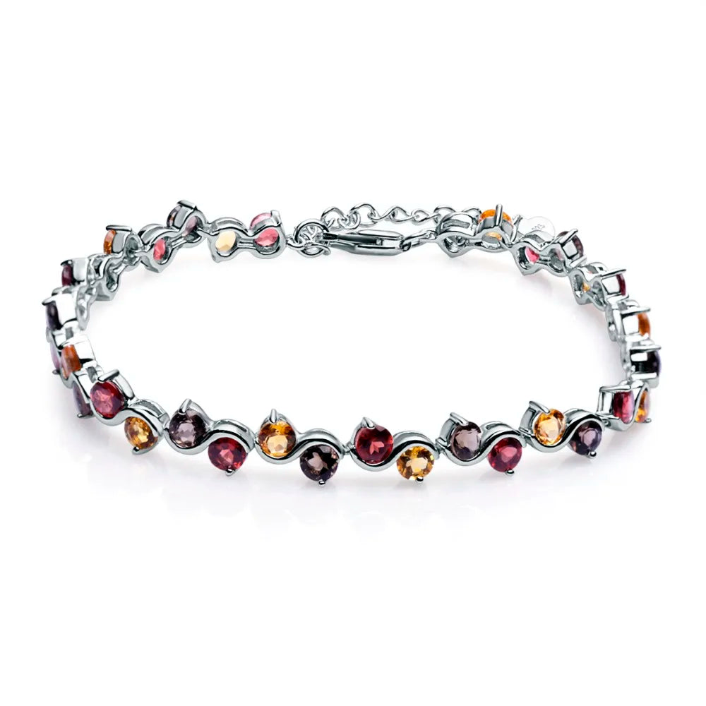 Pulsera de tenis con piedras preciosas estilo torcido GRACE en plata de ley