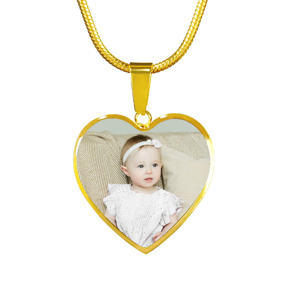 Granddaughter Baptism Personalized Heart Pendant Necklace