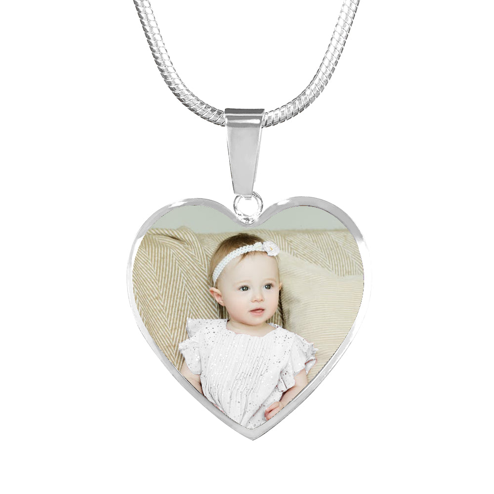 Granddaughter Baptism Personalized Heart Pendant Necklace