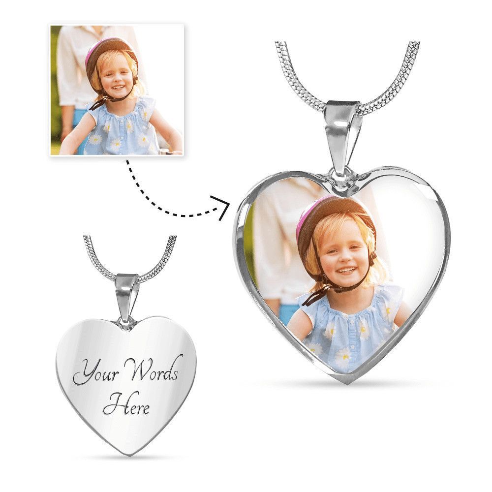 Granddaughter Baptism Personalized Heart Pendant Necklace