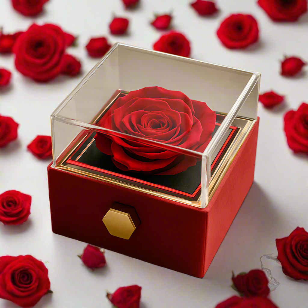 Áve María Love Knot Necklace with Eternal Rose and LATIN Prayer Card (with accents)