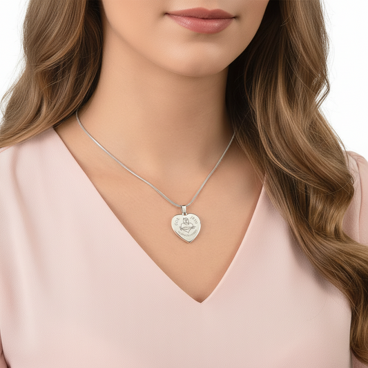 Most Sacred Heart of Jesus Heart Necklace with Personalized Engraving