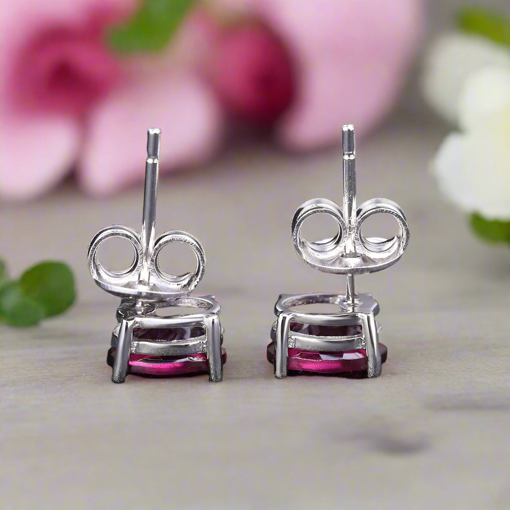 GRACE 1.2 CT. Oval Gemstone Stud Earrings in Sterling Silver
