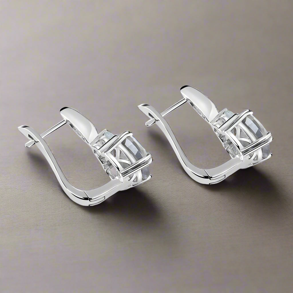 GRACE Iolite Blue Mystic Quartz and Sky Blue Topaz Drop Earrings in Sterling Silver