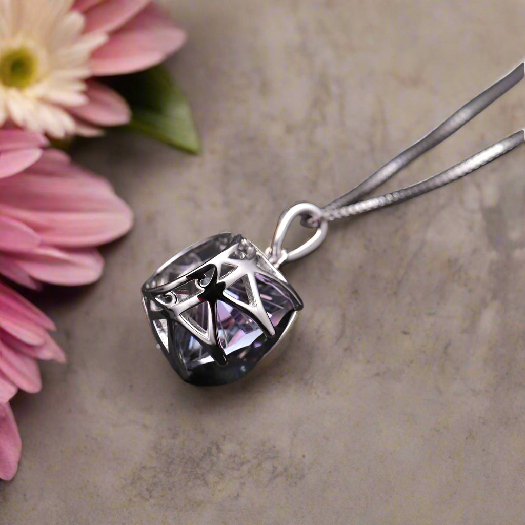 GRACE Rainbow Mystic Quartz Pendant Necklace in Sterling Silver