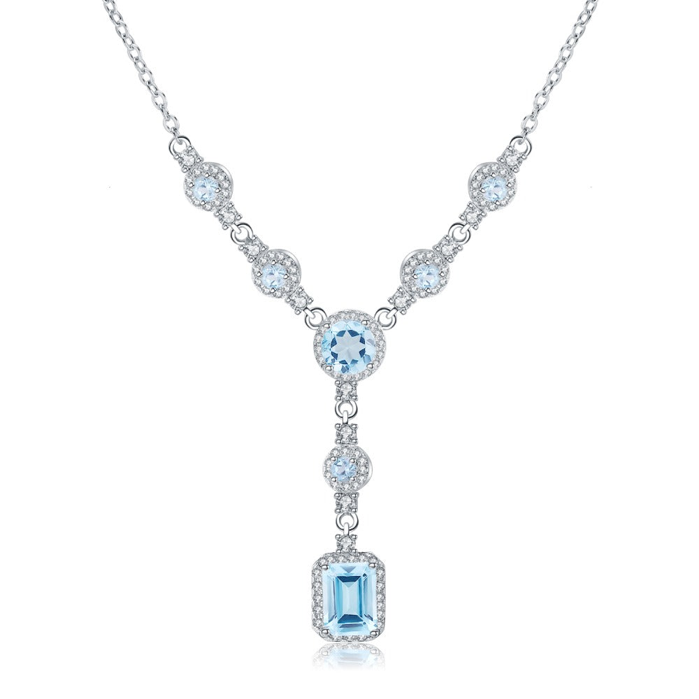Collier pendentif multi-pierres GRACE en argent sterling