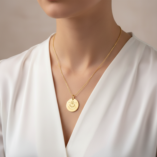 Sacred Heart Cor Jesu Sacratissimum Necklace with Personalized Custom Engraving
