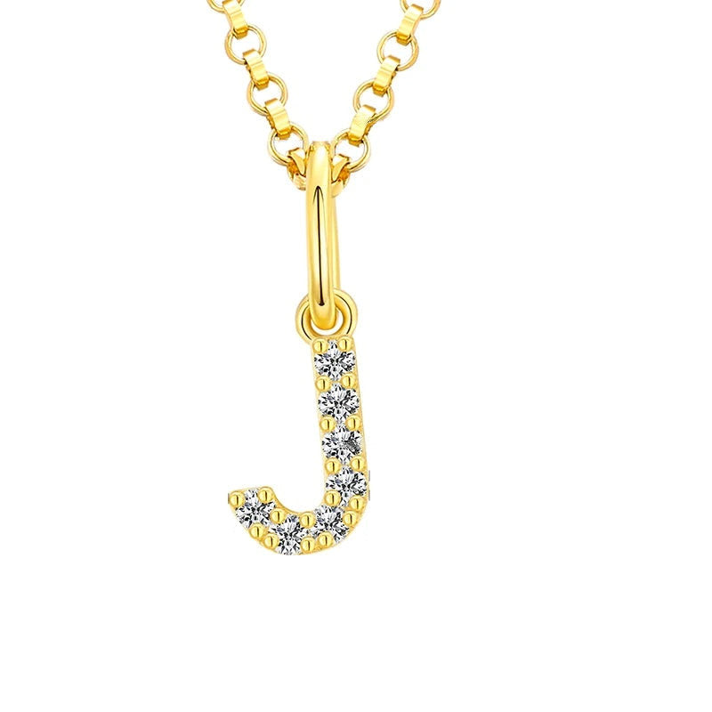 Tiny Moissanite Pavé Initial Pendant Necklace in Sterling Silver
