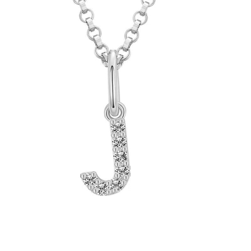 Tiny Moissanite Pavé Initial Pendant Necklace in Sterling Silver
