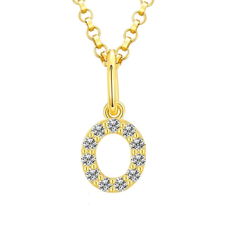 Tiny Moissanite Pavé Initial Pendant Necklace in Sterling Silver
