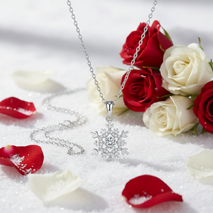 GRACE 0.5 CT Moissanite Dancing Stone Snowflake Pendant Necklace