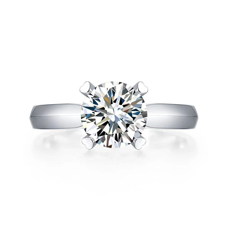 Bague de fiançailles en argent sterling avec diamant solitaire en moissanite à 4 griffes de 1,5 carat